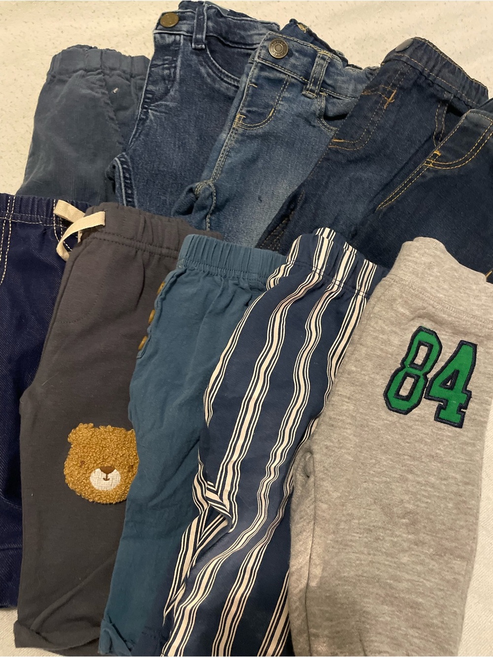 3/$30 lot of Kids Navy and Gray Mix Bottoms - Multi-Pack of Blue and Gray Pants
